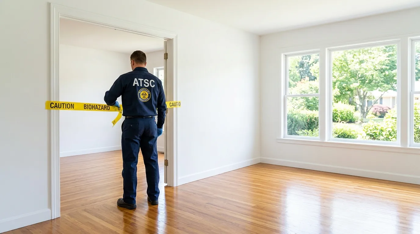 Certified biohazard cleanup crew performing Decomposition Cleanup in Mead